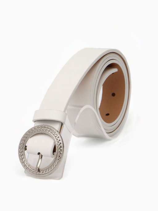 Ремень женский, 1 прокол, 3.5×110 см, без винта, белый