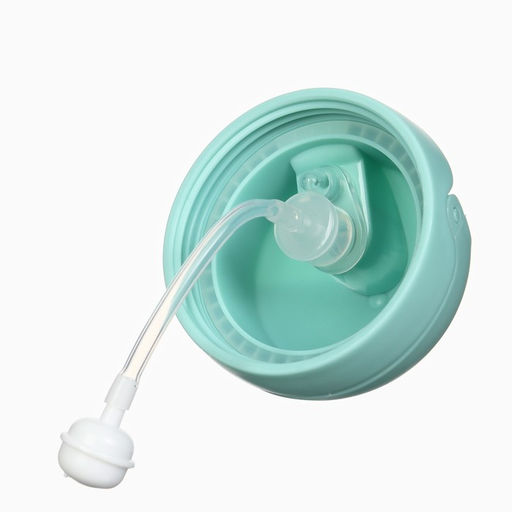 Поильник - непроливайка детский Крошка Я с силиконовой трубочкой и грузиком, от 9 мес., 250 мл., с ручками, бирюзовый