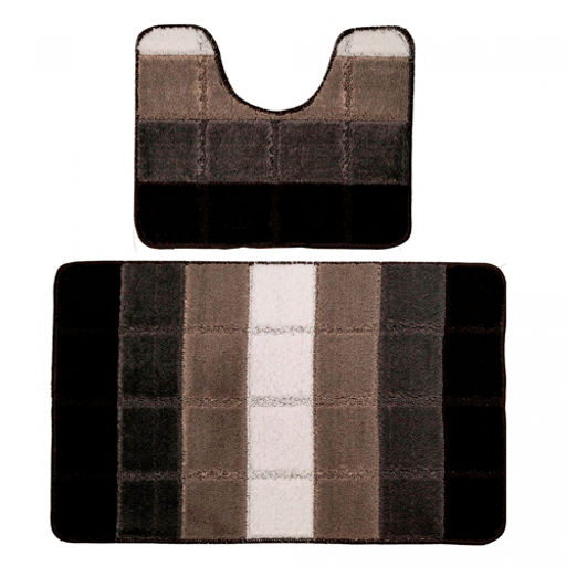 Коврик для в/кComfort Quadro из 2 шт 50х80/50х40см 10мм (светло-серый) /BANYOLIN/