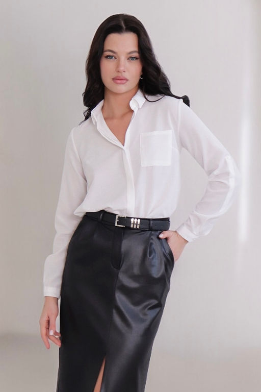 Martichelli Рубашка удлинённая с хлопком белая  фото 28