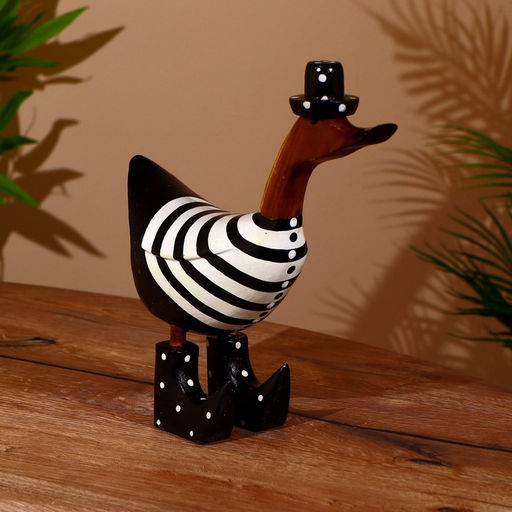 Сувенир «Уточка в ч/б», 25×7×25 см, дерево