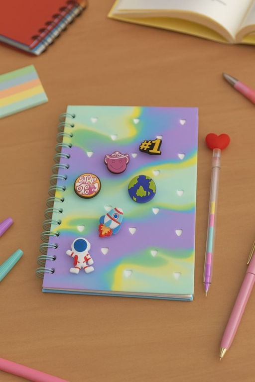 Блокнот (А5) в силиконовой обложке с джиббитсами "Fantasy", purple (20.8*14.7)