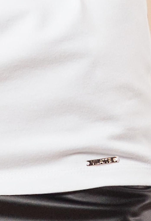 Футболка из премиального хлопка без рукава, со спущенным плечом,с вышивкой черными пайетками