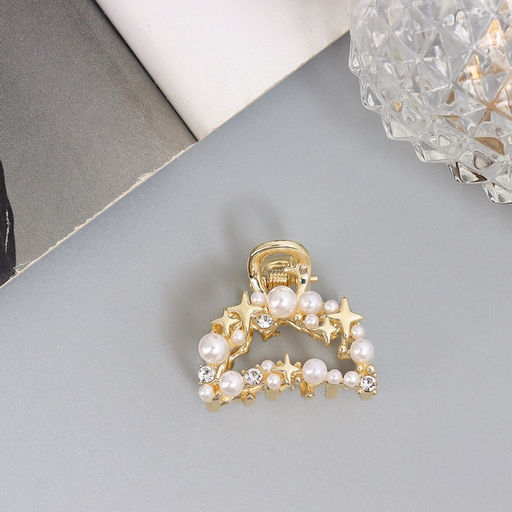 Цена за 6 шт. Крабик для волос «Саманта галант», дуга, 3 см, золото