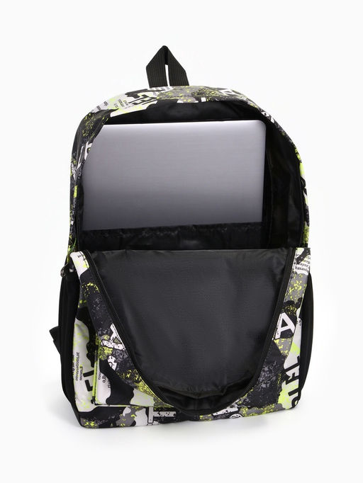 Рюкзак школьный на молнии, с карманами, с принтом, размер 30?13?42 см, голубой/серый