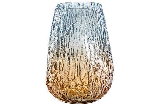 Ваза 15*15*20 см 2,2 л, бежево-голубая, стекло