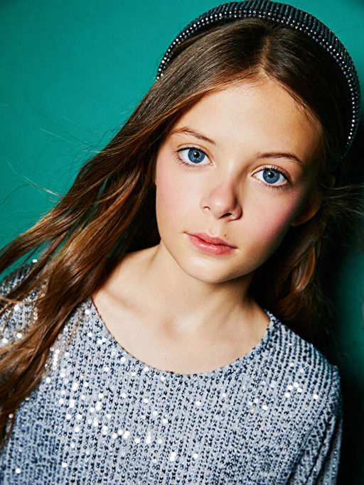 Bisiklet Yaka Pul ??lemeli K?z ?ocuk Elbise