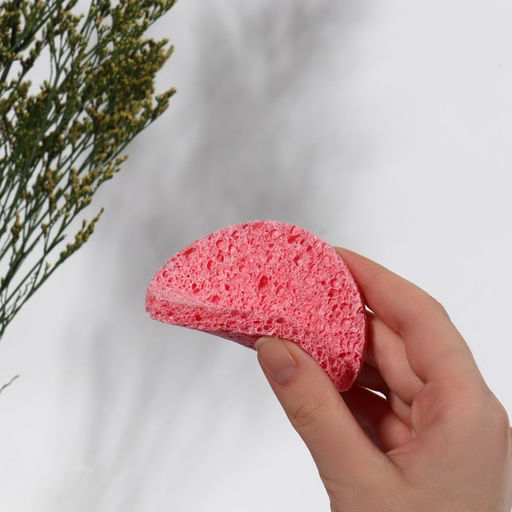 Цена за 6 шт. Спонж для умывания «Мягкость», d=7.5 см, МИКС