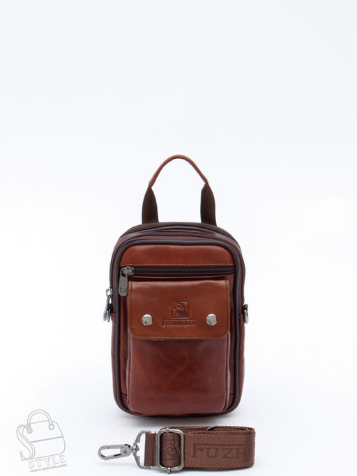 Сумка мужская кожаная 3131 brown Fuzhiniao