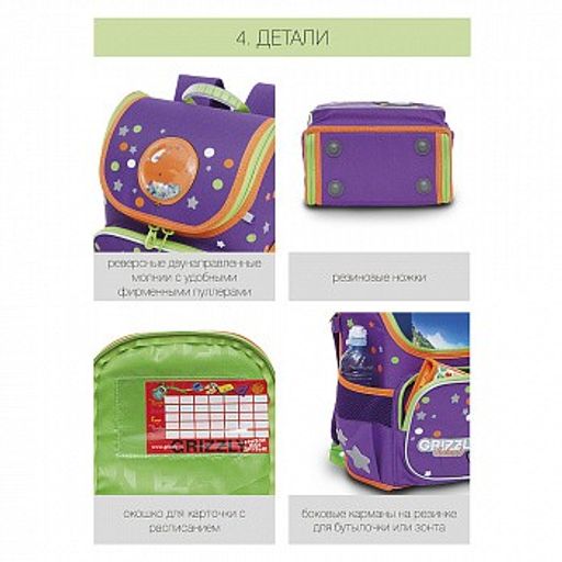 RAl-194-3 Рюкзак школьный - Grizzly фото 16
