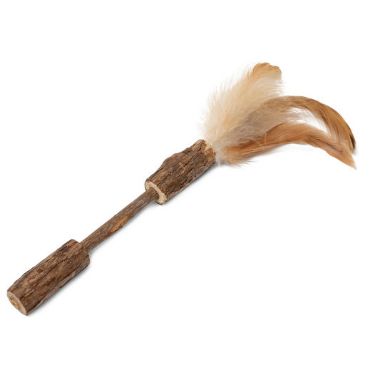 Игрушка для кошек из мататаби "Палочка с перьями", 120/170мм, серия NATURAL