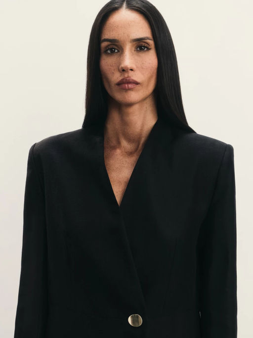 Жакет из лиоцелла и льна с декоративной пуговицей / Zarina  фото 7