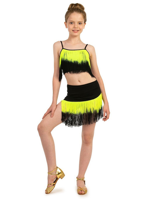 1093-0-0 Юбка для танцев Латина с яркой бахромой - Chersa фото 11