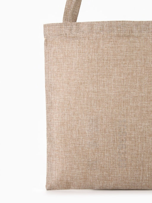 Сумка текстильная шопер на молнии, 33×0.5×38 см, бежевая