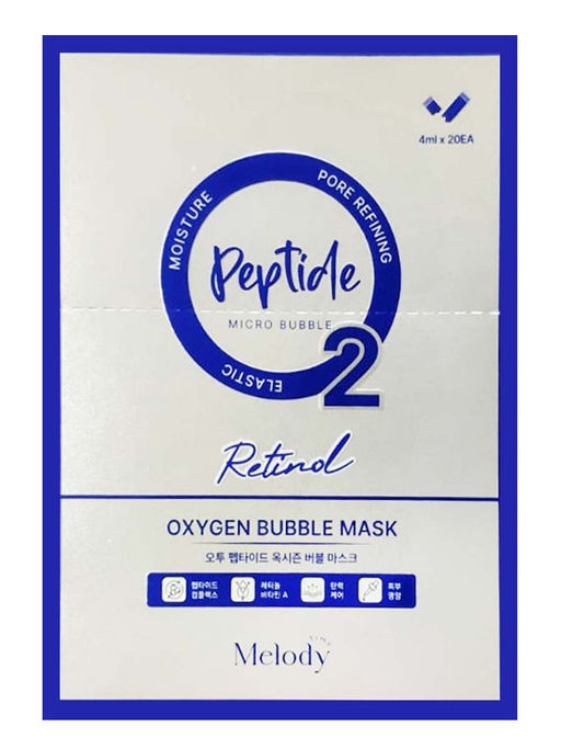 Meloso Кислородная пузырьковая маска с пептидами / Time Melody O2 Peptide Oxygen Bubble Mask, 4 мл x 20 шт.