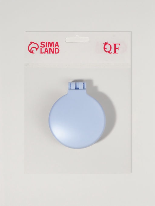 Расчёска массажная, складная, с зеркалом, d=6.6 см, голубая