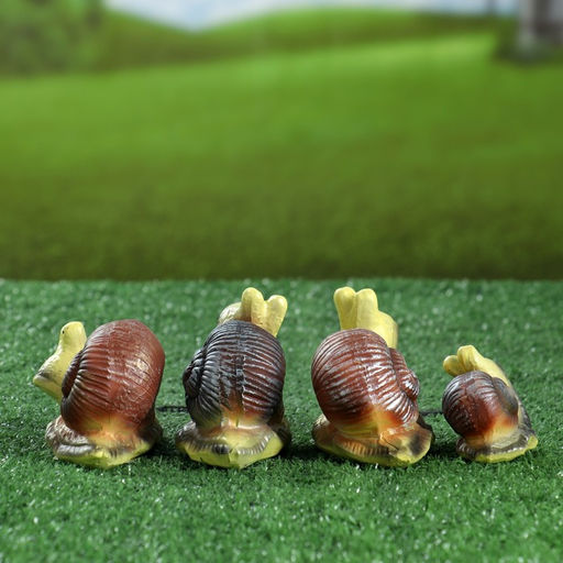 Садовая фигура из полистоуна «Улитки», 13×7.5 см, набор 4 шт.