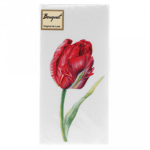 Салфетки бумажные Bouquet Original de Luxe 33х33см, 2-х слойные, 20 штук в упаковке, 100% целлюлоза, Прекрасный тюльпан (Россия)  фото 2