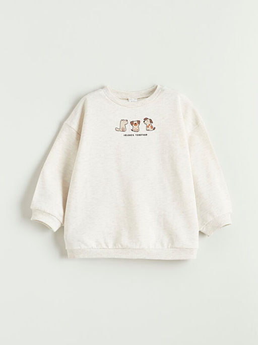 Bisiklet Yaka Erkek Bebek Kal?n Sweatshirt ve E?ofman Alt?