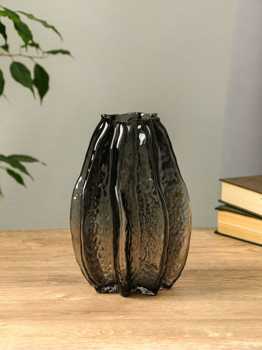 Ваза «Кэли», 21×12×6 см, стекло, серая