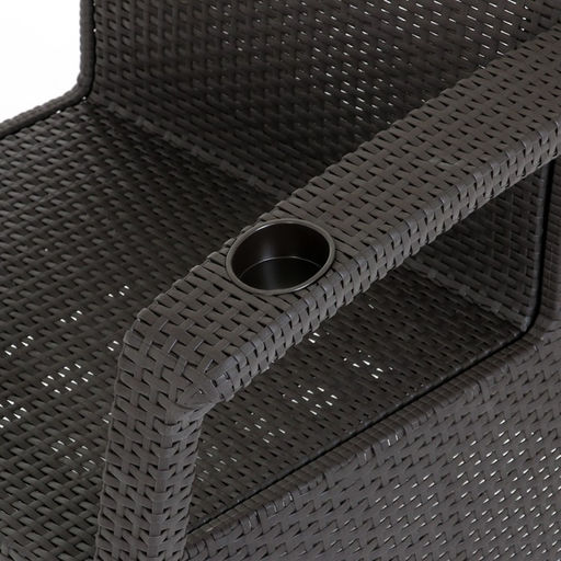 Набор садовой мебели, 2 кресла, стол, пластик, металл, мокко - Simaland фото 6