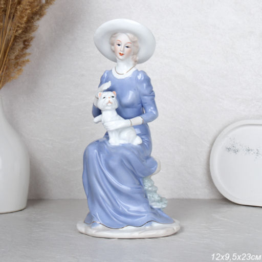 Статуэтка Дама с собакой 23 см / HP102 /уп 32/ - Галеонтрейд фото 3