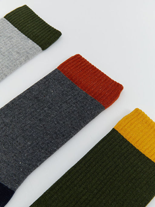 Renk Bloklu Erkek Soket ?orap 5li