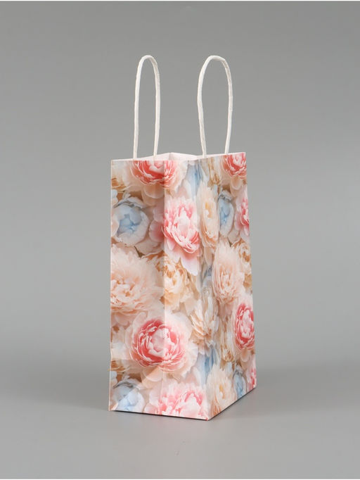 Цена за 2 шт. Пакет подарочный «Цветы», 12 × 21 × 9 см