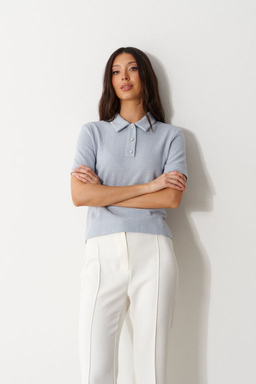 Джемпер-поло Annete А2282/2 голубой  фото 8