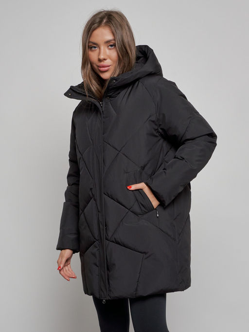 Зимняя женская куртка модная с капюшоном черного цвета 52361Ch - Holdluck фото 6