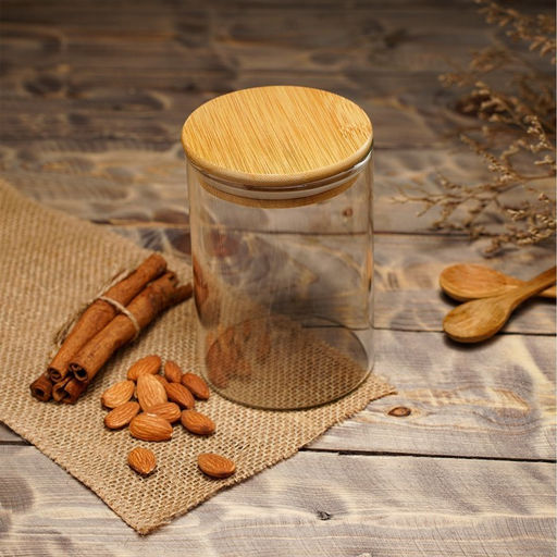 Банка для сыпучих BellaTenero Эко, 550 мл, 8.512.5 см, с бамбуковой крышкой, стекло фото 7