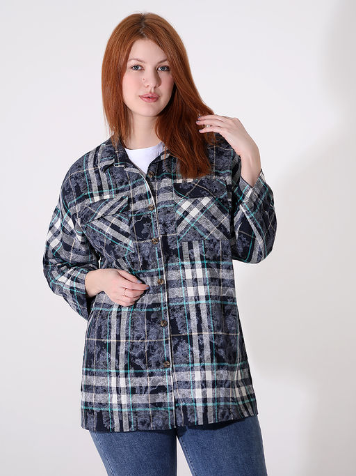 Рубашка в клетку с карманами на груди