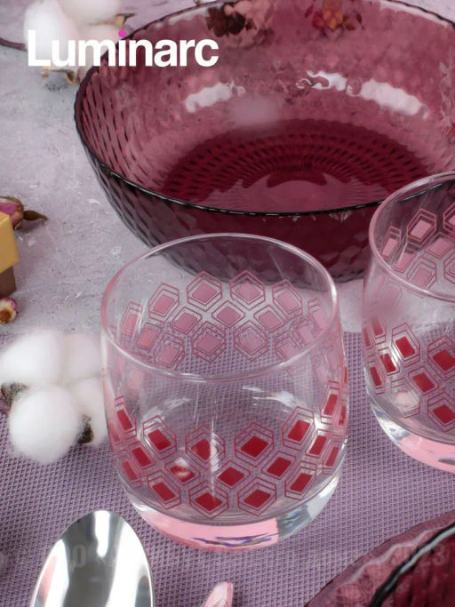 Набор столовый ИДИЛЛИЯ ЛИЛАК 16 предметов со стаканами РОМБ ЛИЛАК 310мл /Люминарк/ - Luminarc фото 11