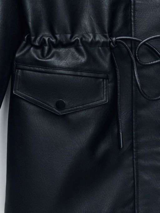 Парка на кулиске из искусственной кожи / Zarina  фото 12