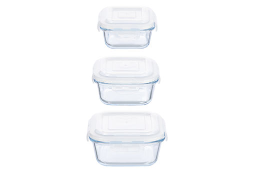 Набор 3 квадратных контейнеров 300 мл, 500 мл, 800 мл с пластик. крышк. с защел., с сил.уплотн - Elan gallery фото 13