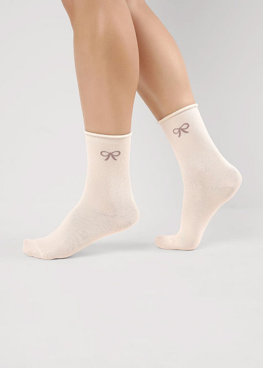 CLE Носки жен.Д2504 fashion база осл резинка св.бежевый