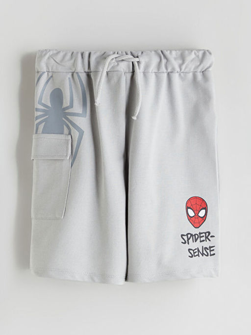 Beli Lastikli Spider-Man Bask?l? Erkek ?ocuk ?ort
