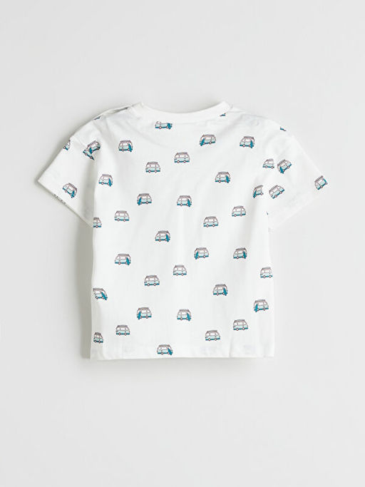 Bisiklet Yaka Desenli Erkek Bebek Ti??rt