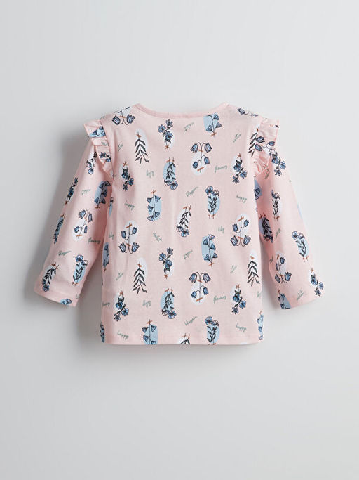 Bisiklet Yaka ?i?ekli K?z Bebek Pijama Tak?m?