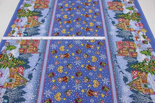 Рогожка Веселый праздник цв.джинсово-синий, ш.1.5м, хлопок-100%, 160гр/м.кв - Купава фото 3