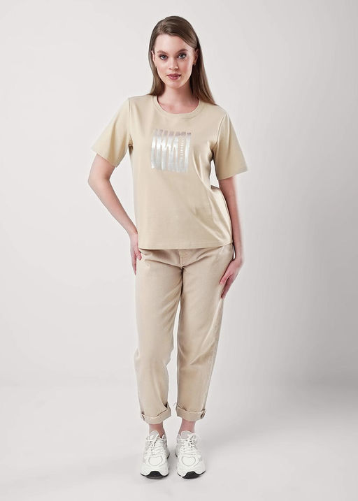 CLE Футболка жен. 256682кдт_п бежевый - Clever wear фото 3