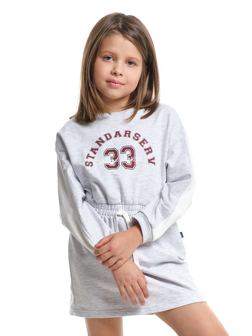 Платье для девочки UD 8058 св.серый меланж - Mini maxi фото 2
