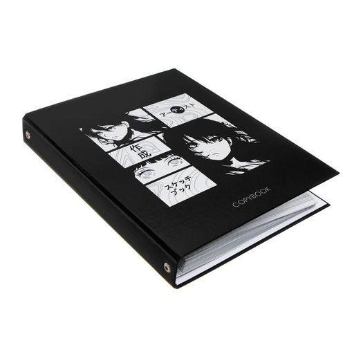 Тетрадь на кольцах, в клетку, 80 листов Аниме (ч/б), обложка 7БЦ, без вырубки под кольца, блок офсет - Calligrata фото 2