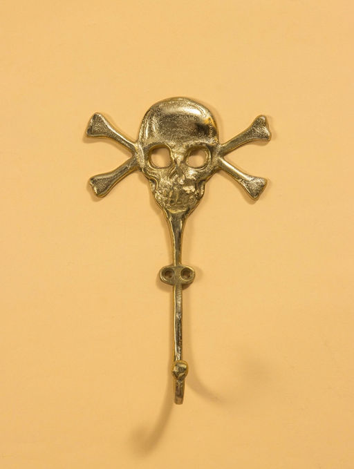 Крючок настенный «Весёлый Роджер», 22×13.5×5.5 см, алюминий, золото