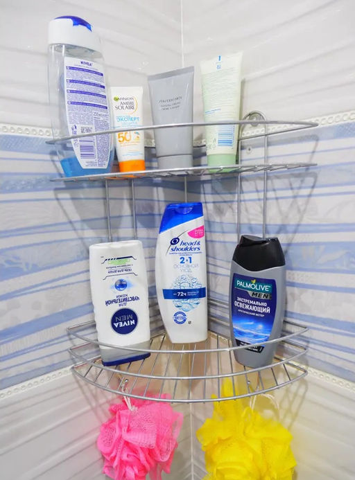 _Полка угловая 2-х секционная (23*23*41,5см) хром, арт. АМ10С, АЛТ10С - Полимербыт фото 2