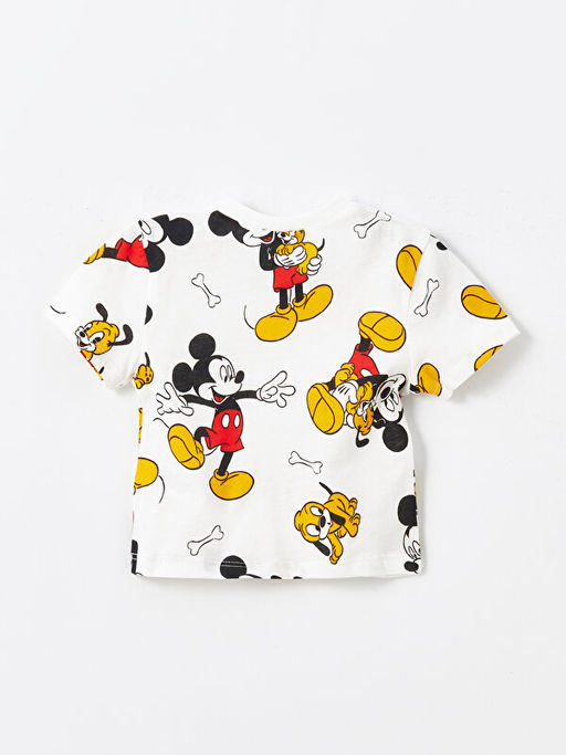 Bisiklet Yaka K?sa Kollu Mickey Mouse Bask?l? Erkek Bebek Ti??rt ve ?ort 2li Tak?m - Waikiki фото 3