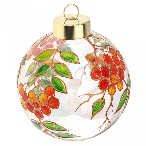 Елочная игрушка шар стеклянная д9,5см, люстр, ручная художественная роспись, подарочная упаковка (Россия) - Домашняя мода фото 2