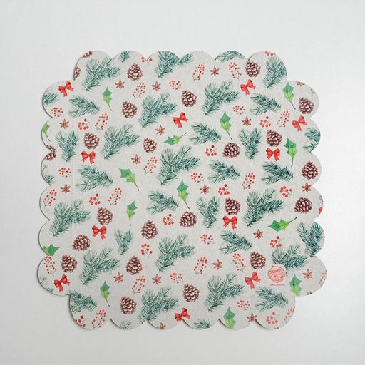 Цена за 5 шт. Коробка для кондитерских изделий новогодняя с пластиковой крышкой Winter time, 21×21×3 см