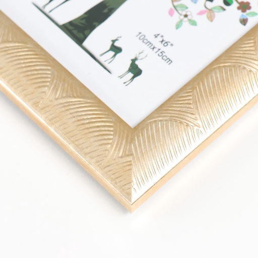 Фоторамка 10×15 см «Сечение волн», пластик, золотая, 17.8×12.9×0.9 см