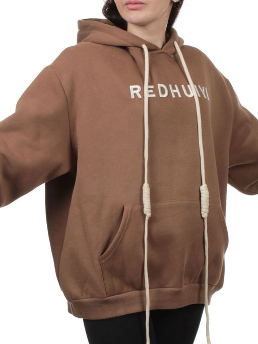 2616 BROWN Толстовка женская (85% хлопок, 10% полиэстер, 5% спандекс) - Fashion фото 3